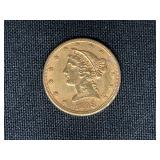 1898 Liberty Head Five Dollar Gold Coin S