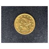 1907 Liberty Head $2.50 Quarter Eagle Gold Coin