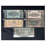 Lot Confederate States of America Paper Money Various Years