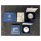 2007 and 2009 American Eagle Proof Silver Dollar