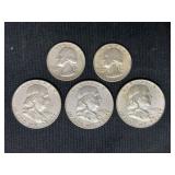 Lot Washington Quarter and Franklin Half Dollar Coins