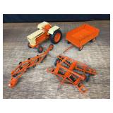 (4) 1/16 Case 1030 + Implements Ertl