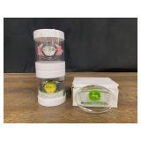 (3) John Deere Watches + Paperweight