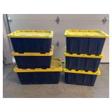 (6) Plastic Storage Tubs