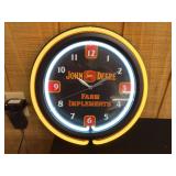 John Deere Neon Clock NIB