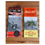 (2) John Deere AR + BR Tractor Sales Literature