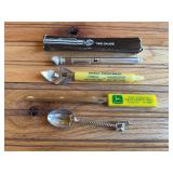 (4) John Deere Tire Gauge, Can Opener, Letter Opener, Spoon