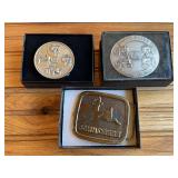 (3) John Deere Belt Buckles