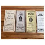 (4) John Deere Price Lists