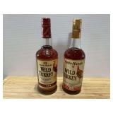 Two Austin Nichols Wild Turkey 101 Proof Kentucky Straight Bourbon Whiskey Bottles