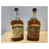 Two Early Times Old Style Kentucky Whisky Bottles