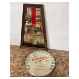 Michelob Light Mirror and Edelweiss Beer Thermometer Lot