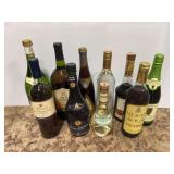 Assorted Wine and Liqueur Bottles - Lot of 9