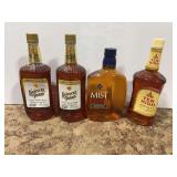 Assorted Whiskey and Bourbon Bottles Lot of Four