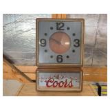 Coors Light Illuminated Clock Sign