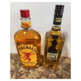 Fireball Cinnamon Whisky and Wild Turkey American Honey Liqueur Bottles