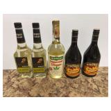 Lot of 5 Bottles of Assorted Liqueurs and Cocktails