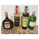 Assorted Liqueur and Spirit Bottles Set of Four