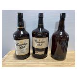 Three Canadian Club Blended Canadian Whisky Bottles 1.75L