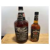 Evan Williams and Jim Beam Black Bourbon Bottles Lot