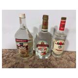Lot of 3 Assorted Vodka Bottles including Smirnoff and Mar-Salle