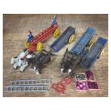 (4) Cast Wagons