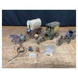 (3) Cast Wagons