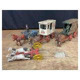 (3) Cast Wagons