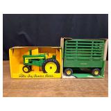 (2) 1/16 John Deere 720 + Bale Throw Wagon NIB Ertl