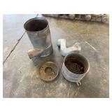 Disassembled Caterpillar air cleaner assembly