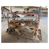 Large Rack with Misc. Tractor Parts
