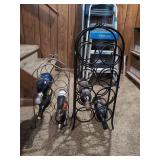 Set of Two Metal Wire Wine Racks with Bottles Included