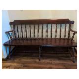 Ethan Allen Solid Wood Spindle Back Dining Bench