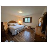 Stanley Furniture Oak Bedroom Set with Dresser, Mirror, Chest, Nightstand, and Headboard