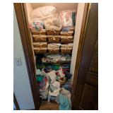 Assorted Linens, Towels, and Storage Baskets Lot