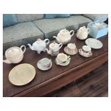 Assorted Ceramic Teapots and Fine Bone China Tea Cups and Saucers Collection