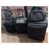 Atlantic Luggage Set Black Rolling Suitcases and Travel Bag