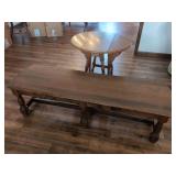 Solid Wood Drop Leaf Coffee Table and Matching Round End Table Set