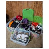Large Lot of Mixed Halloween Decorations and Party Supplies in Storage Totes