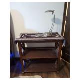Brushed Metal Desk Lamp with Adjustable Curved Arm
