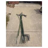 Assorted Garden Stakes and Shepherd Hooks Lot