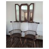 Frederick Duckloe & Bros. Inc. Windsor Armchairs and Folding Mirror Cabinet