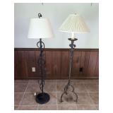 Set of Two Wrought Iron Floral and Botanical Floor Lamps