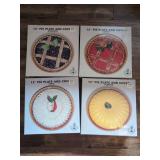 Sanor Ceramica 12 Inch Ceramic Pie Plate and Cover Set of 4 (Blueberry, Cherry, Apple, Pumpkin)