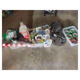 Assorted Home and Garden Supplies Lot with Weed Killer, Tape, and Plant Dollies