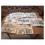 Collection of Historical Detroit Newspaper Extra Issues Covering Major World War II and Korean War Events
