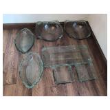 7 Piece Green Recycled Glass Servingware Set Made in Spain