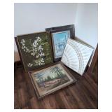 Assorted Framed Wall Art and Decor Lot of Five