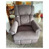 Plush Gray Fabric Rocking Recliner Chair
