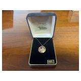 Nicolo Brecci 14 Karat Gold Filled Sand Dollar Pendant Necklace with Genuine Diamond